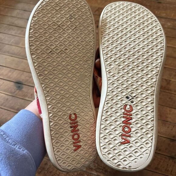 Vionic pink sequin strappy ortho comfortable size 9.5 sandals - Picture 2 of 5